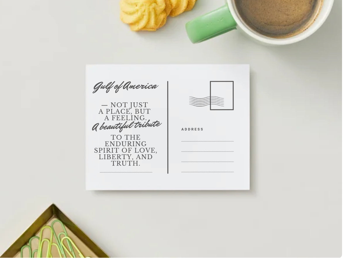 Gulf of America Postcard – Mailed for You or (1) Shipped Blank - est. 2025 Vintage-Inspired