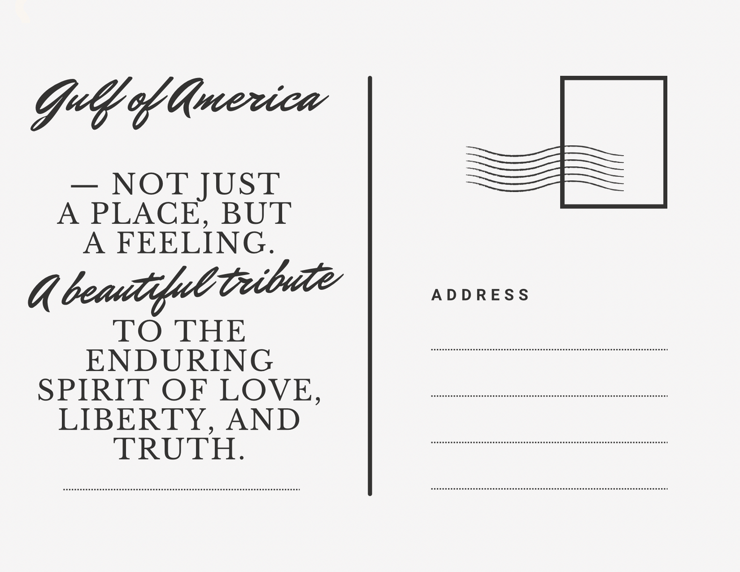 Gulf of America Postcard – Mailed for You or (1) Shipped Blank - est. 2025 Vintage-Inspired