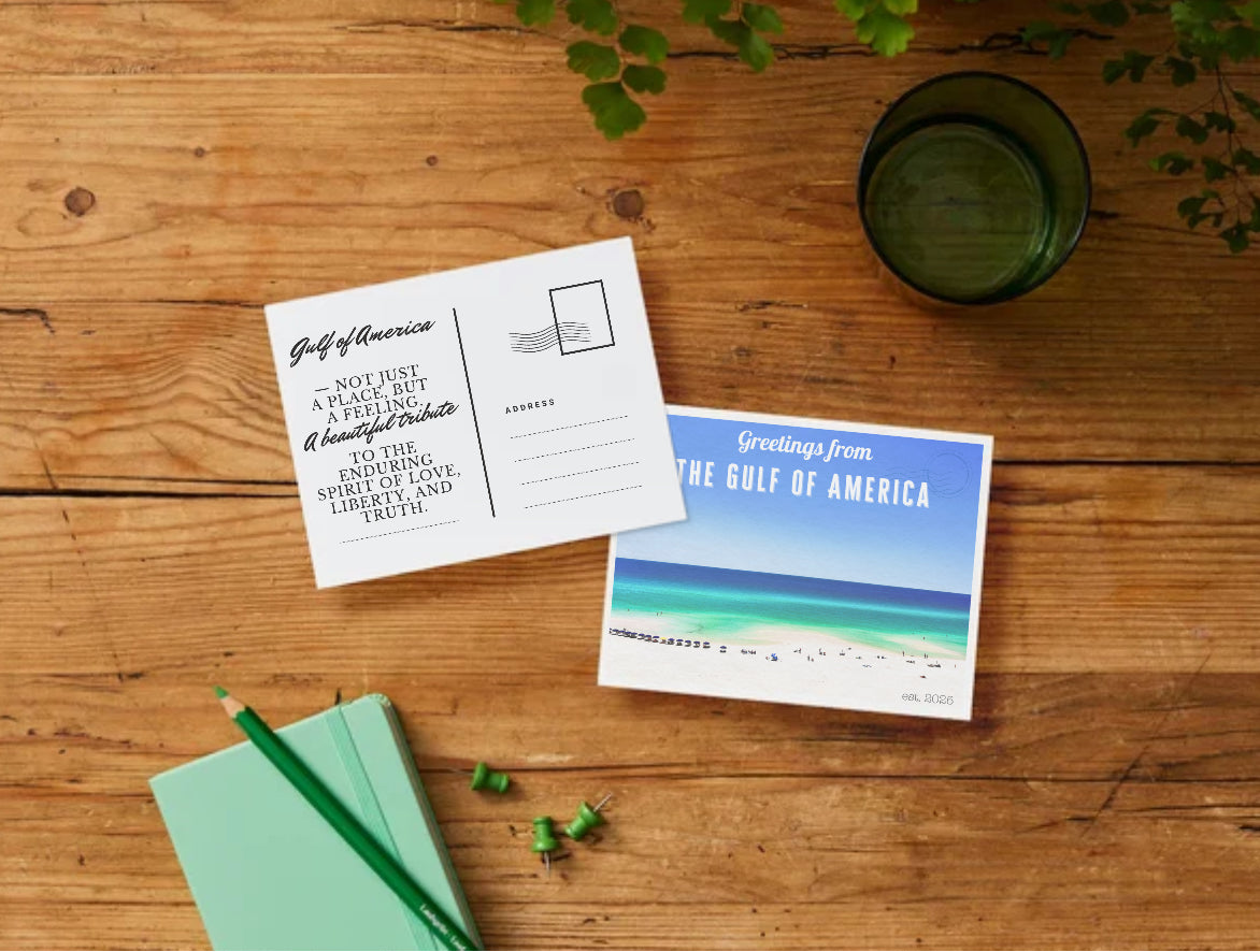 Gulf of America Postcard – Mailed for You or (1) Shipped Blank - est. 2025 Vintage-Inspired