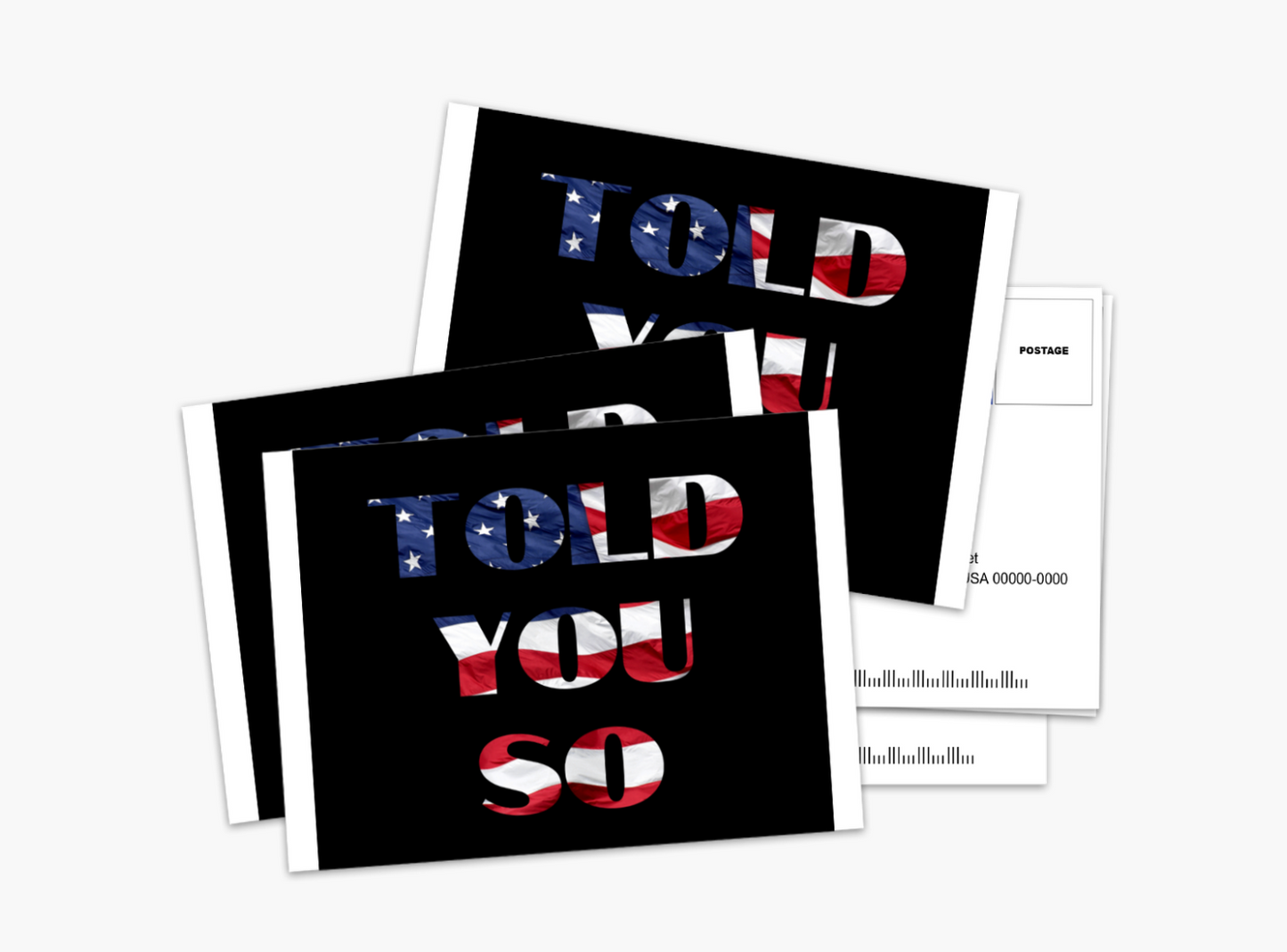 "Told You So" Postcard | Mailed for You to Family, Friends, Conspiracy Doubters | Funny Trump MAGA Truth Mailer from Patriots, Conspiracy Theorists, Digital Soldiers
