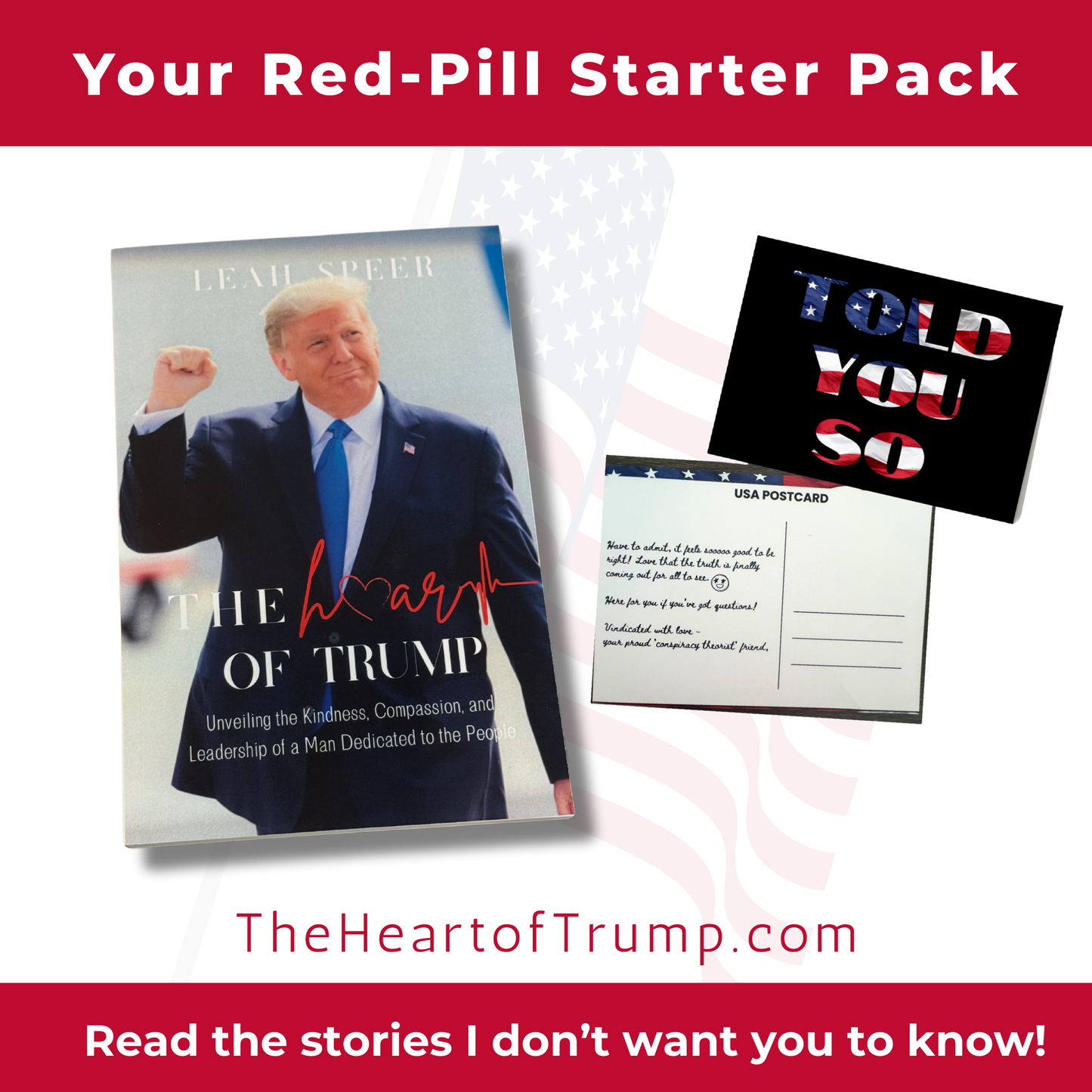 Book & Postcard Bundle: Your red-pill starter pack—share the truth in style.