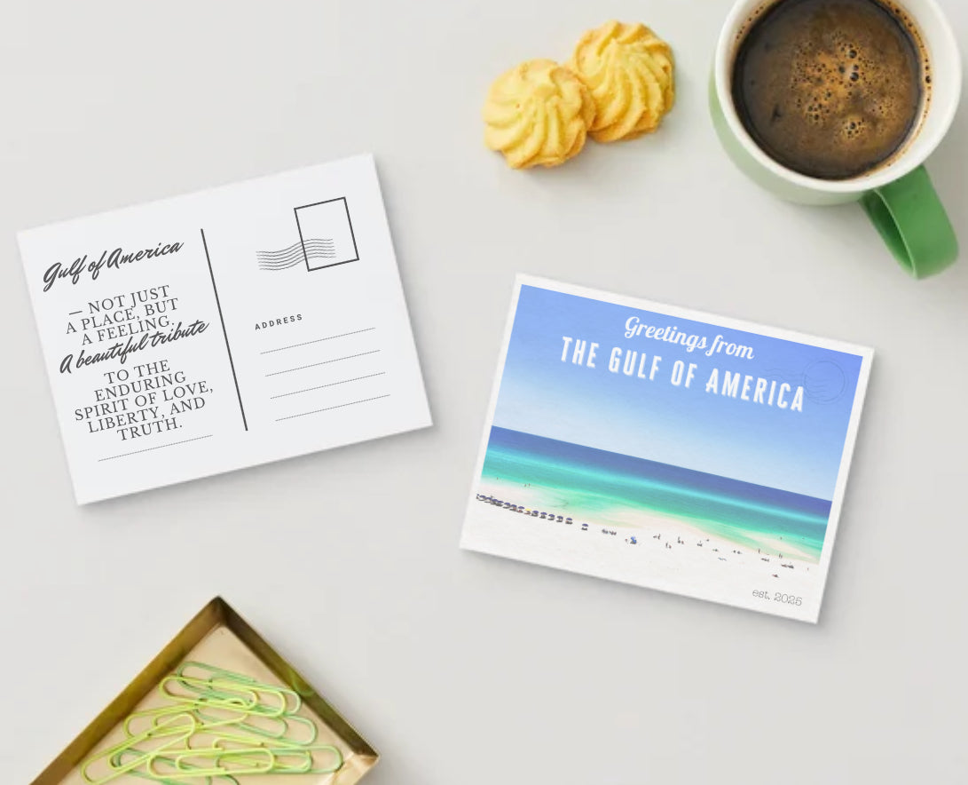 Gulf of America Postcard – Mailed for You or (1) Shipped Blank - est. 2025 Vintage-Inspired
