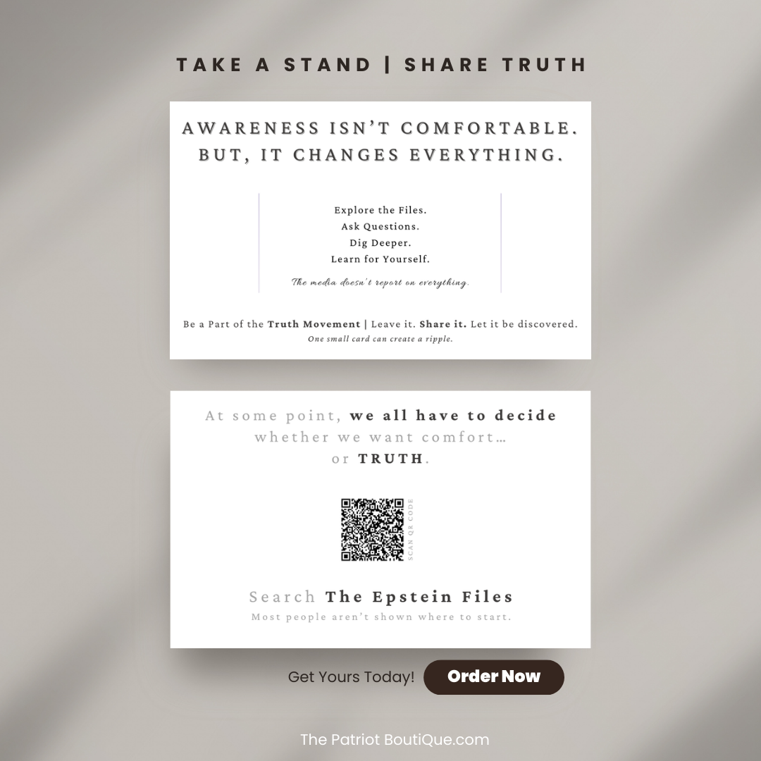 Epstein Files Awareness Cards | Give, Share, Spread Truth, Spark Change