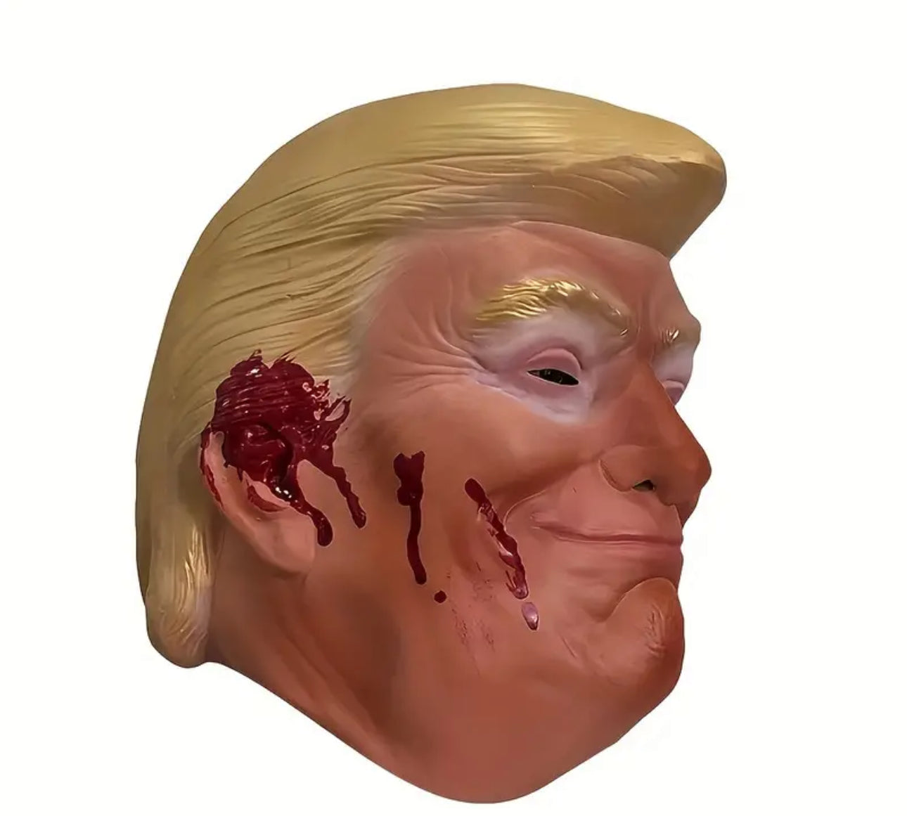 2024 Halloween Trump Mask Latex Headpiece Attempted Assassination Fight Fight Fight! Blood Stains Randomly Placed MAGA Adult Novelty Halloween Costume Party Supplies