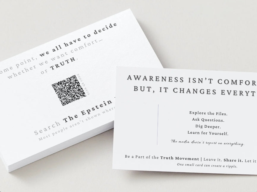 Epstein Files Awareness Cards | Give, Share, Spread Truth, Spark Change