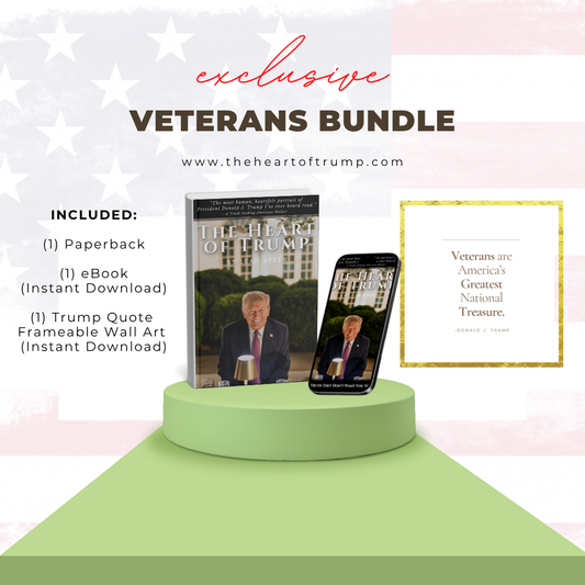Exclusive Veteran Bundle: Paperback + eBook + Trump Quote Wall Art