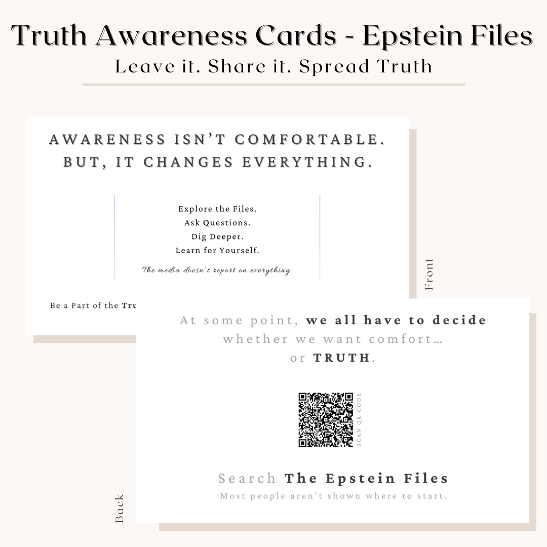 Epstein Files Awareness Cards | Give, Share, Spread Truth, Spark Change