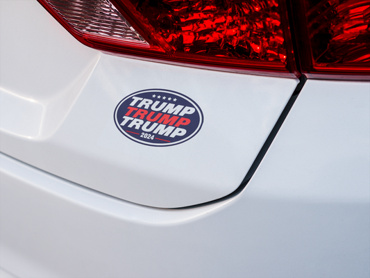 Trump 2024 Oval Car Magnet - Patriotic MAGA Bumper Sticker for Campaign Support and Donald Trump Election Decoration