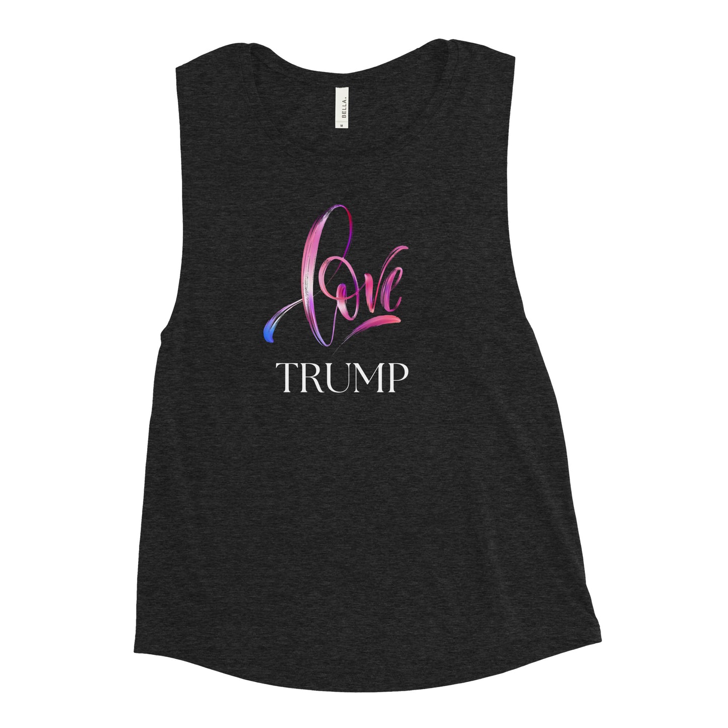 "Love Trump" Ladies’ Muscle Tank - Soft and Breathable Women's Tank Top | MAGA | USA