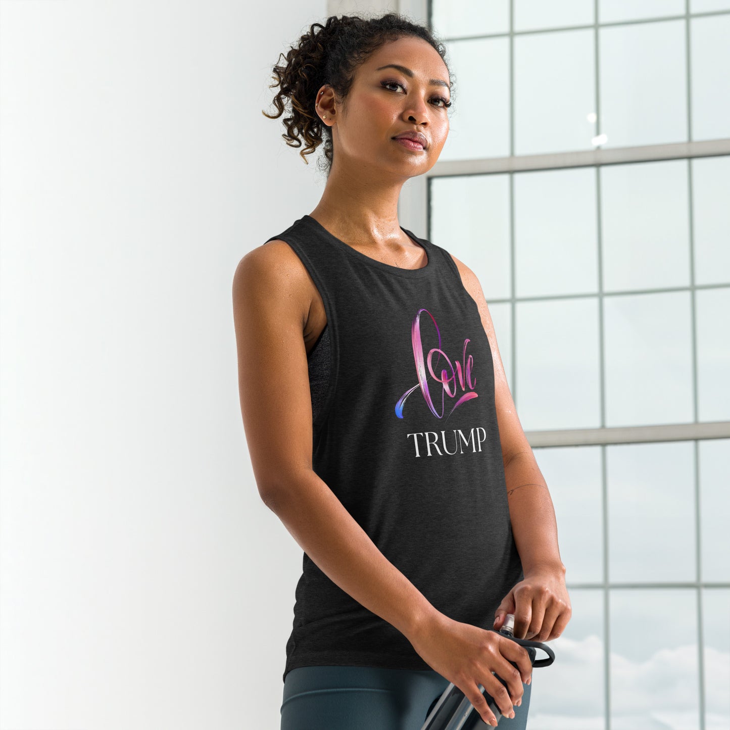 "Love Trump" Ladies’ Muscle Tank - Soft and Breathable Women's Tank Top | MAGA | USA